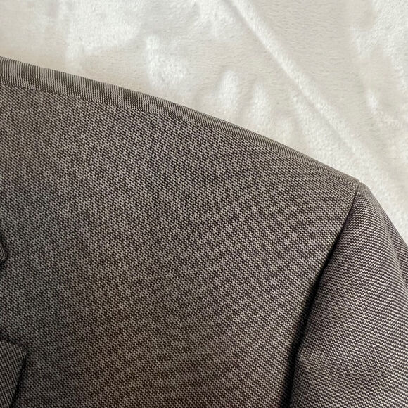 Chaps Ralph Lauren Blazer Mens 43 Brown Two Button Sport Coat Career Work Preppy - Picture 3 of 12